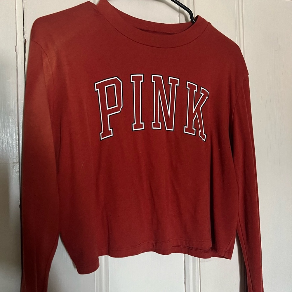 VS PINK Rusty Orange Colored Long Sleeve